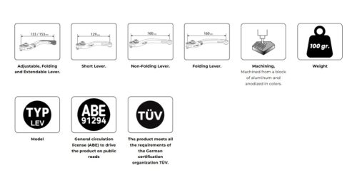 Maneta ambreiaj fara adaptor PUIG 4.0 4210NN pliabila negru/negru