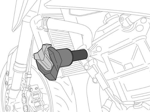 Frame sliders PUIG R19 5584N black with grey rubber