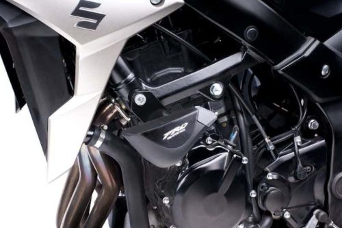 Frame sliders PUIG PRO 5687N black with grey rubber