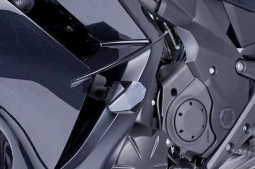 Frame sliders PUIG R12 6055N black with grey rubber