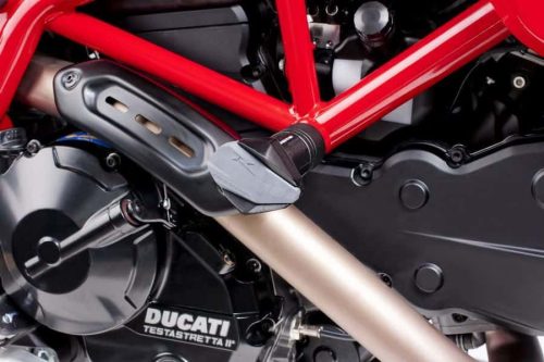 Frame sliders PUIG R12 6557N black with grey rubber