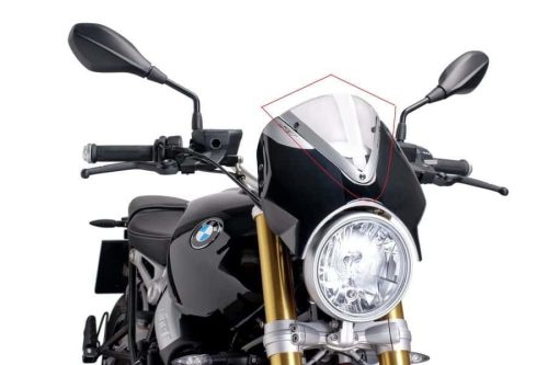 Windshield PUIG RETROVISION 7012W matt black transparent