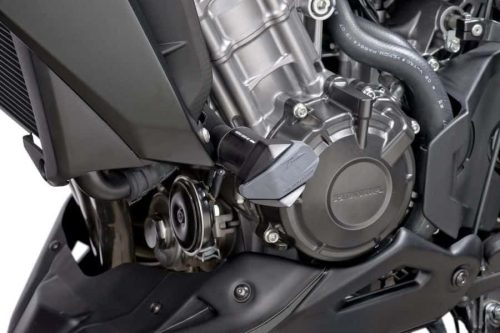 Frame sliders PUIG R12 7057N black with grey rubber
