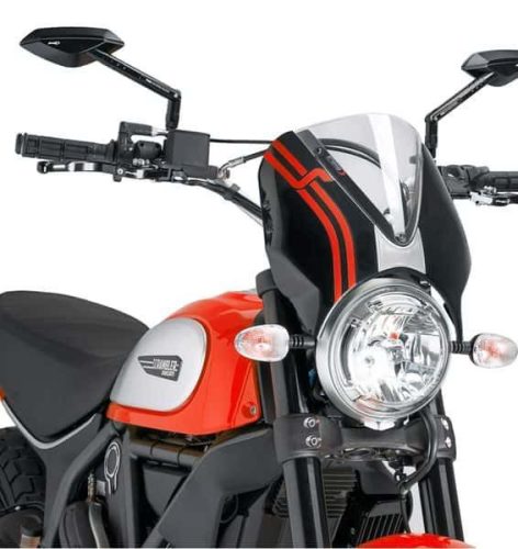 Windshield PUIG RETROVISION 7652W matt black transparent