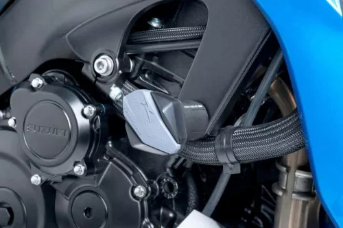 Frame sliders PUIG R19 7721N negru cu cauciuc gri pentru Suzuki GSX-S1000 2015-2024