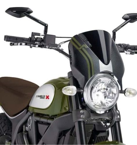 Windshield PUIG RETROVISION 8192N carbon look Negru