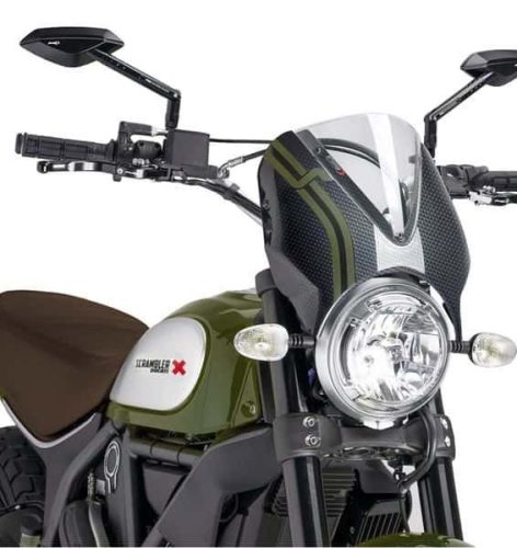 Windshield PUIG RETROVISION 8192W carbon look transparent