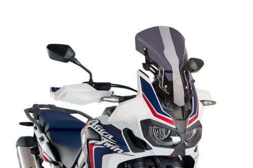 Windscreen PUIG RACING WITH SUPPORT + PROTECTION 9155F dark smoke