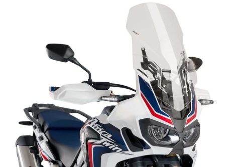 Windscreen PUIG TOURING WITH SUPPORT + PROTECTION 9156W transparent