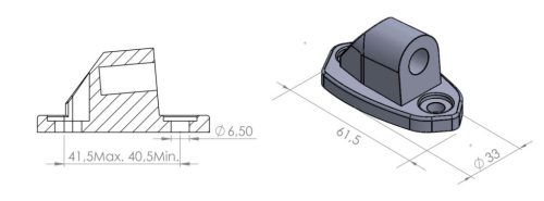 Mirror adaptor PUIG SUPPORT WITHOUT SIDE RETROVISOR HI-TECH KAWASAKI Z 9406N Negru to fairing