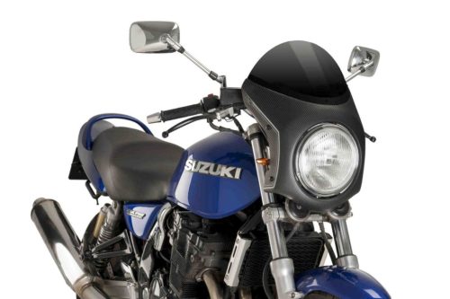Windshield universal PUIG SEMI-FAIRING 9515N carbon look Negru