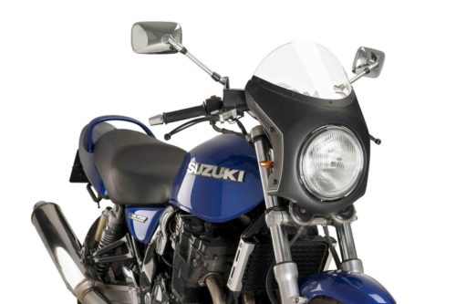 Windshield universal PUIG SEMI-FAIRING 9515W carbon look transparent