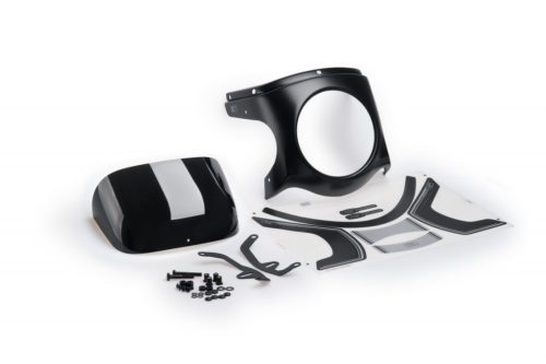 Windshield universal PUIG SEMI-FAIRING 9516N carbon look Negru
