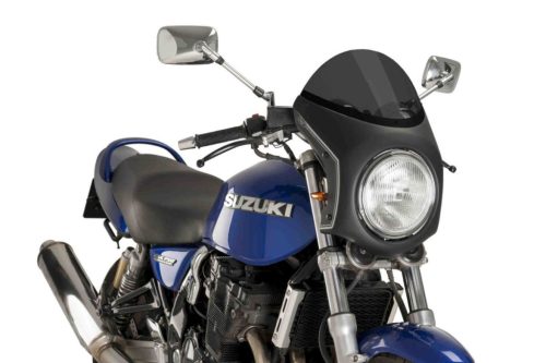 Windshield universal PUIG SEMI-FAIRING 9553F matt black dark smoke