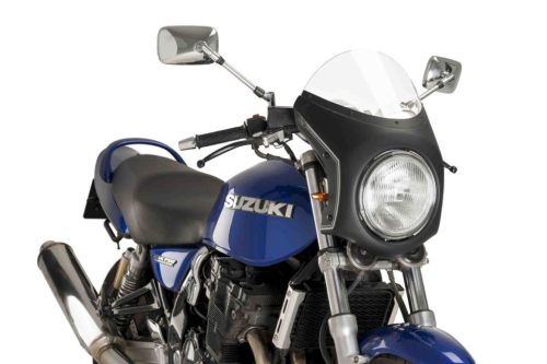 Windshield universal PUIG SEMI-FAIRING 9553W matt black transparent