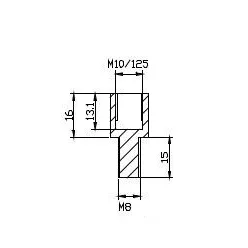   Oglinda adaptor PUIG ADAPTER REAR Oglinda HI-TECH M10 TO M8 DUCATI 9578N Negru to handlebar