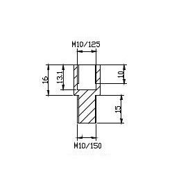   Oglinda adaptor PUIG ADAPTER M10/150 RIGHT THREAD REAR Oglinda HI-TECH B 9585N Negru to handlebar