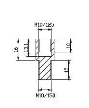 Oglinda adaptor PUIG ADAPTER M10/150 RIGHT THREAD REAR Oglinda HI-TECH B 9585N Negru to handlebar