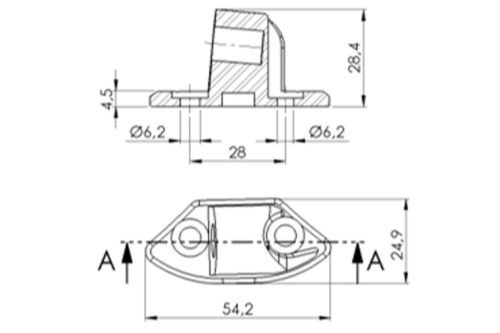 Mirror adaptor PUIG 9640N Negru to fairing