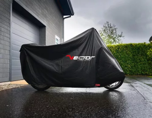 Husă moto/scuter Vector exterior Heavy Duty, pentru motociclete cu topcase și parbriz, negru, mărime XL