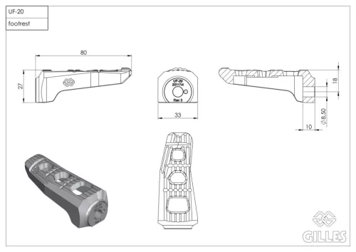 Scăriță touring Gilles Tooling RGK-580-UF20-SET-S