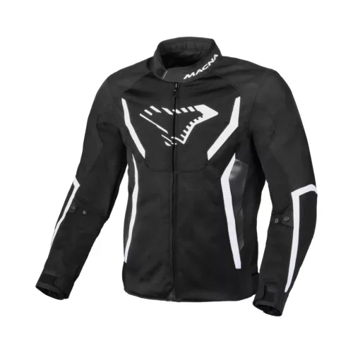 Geacă de vară textil Macna Grisco negru/alb