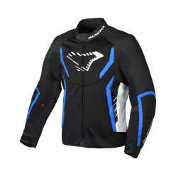 Geacă de vară textil Macna Grisco negru/alb/albastru