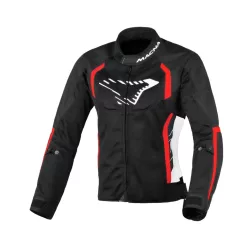 Geacă de vară textil damă Macna Grisca negru/roșu