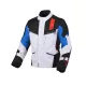 Geacă textil impermeabilă touring Macna Zastro negru/gri deschis/albastru