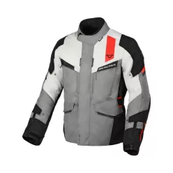   Geacă textil impermeabilă touring Macna Zastro gri deschis/gri închis/negru