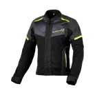 Geacă de vară textil damă Macna Orcano Night Eye™ 2.0 negru/gri/galben