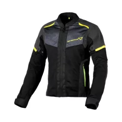   Geacă de vară textil damă Macna Orcano Night Eye™ 2.0 negru/gri/galben