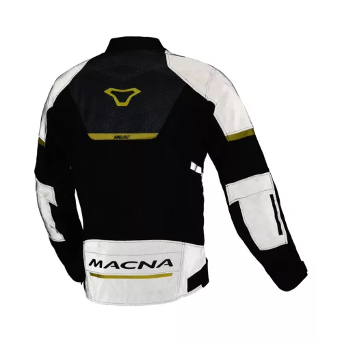 Geacă de vară textil damă Macna Orcano Night Eye™ 2.0 negru/gri/galben