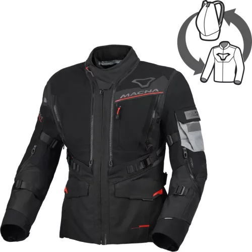Geacă textil impermeabilă touring/adventure Macna Flexodus negru