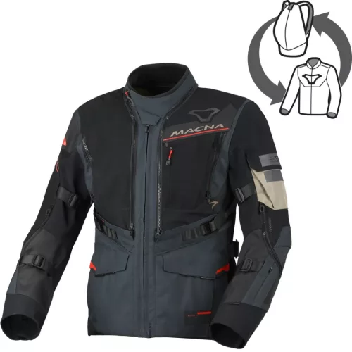 Geacă textil impermeabilă touring/adventure Macna Flexodus albastru/negru