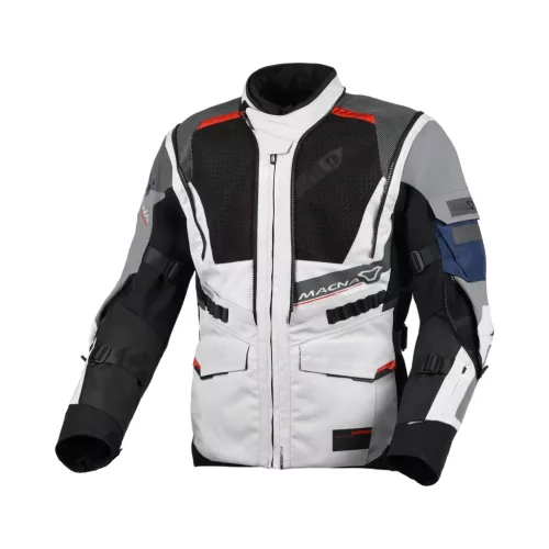 Geacă textil impermeabilă touring/adventure Macna Flexodus gri/negru