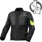 Geacă textil impermeabilă touring/adventure Macna Flexodus Night Eye™ negru night eye/galben fluo