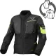 Geacă textil impermeabilă touring/adventure Macna Flexodus Night Eye™ negru night eye/galben fluo
