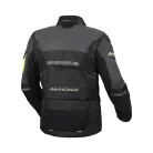 Geacă textil impermeabilă touring/adventure Macna Flexodus Night Eye™ negru night eye/galben fluo