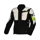 Geacă textil impermeabilă touring/adventure Macna Flexodus Night Eye™ negru night eye/galben fluo