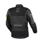 Geacă textil impermeabilă touring/adventure Macna Flexodus Night Eye™ negru night eye/galben fluo