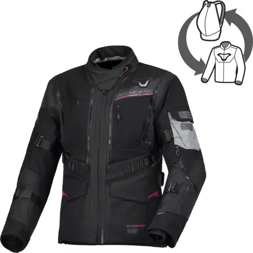Geacă damă textil impermeabilă touring/adventure Macna Flexodus negru