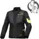 Geacă damă textil impermeabilă touring/adventure Macna Flexodus Night Eye™ negru night eye/galben fluo