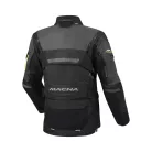 Geacă damă textil impermeabilă touring/adventure Macna Flexodus Night Eye™ negru night eye/galben fluo