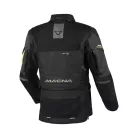 Geacă damă textil impermeabilă touring/adventure Macna Flexodus Night Eye™ negru night eye/galben fluo