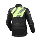 Geacă damă textil impermeabilă touring/adventure Macna Flexodus Night Eye™ negru night eye/galben fluo