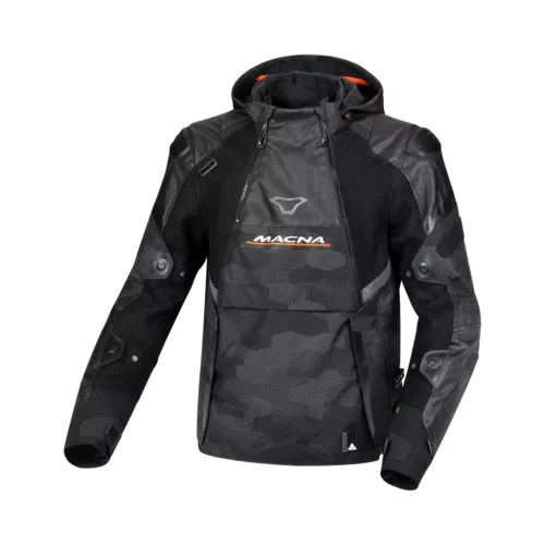 Geacă textil sport/touring impermeabilă Macna Bradical negru/portocaliu