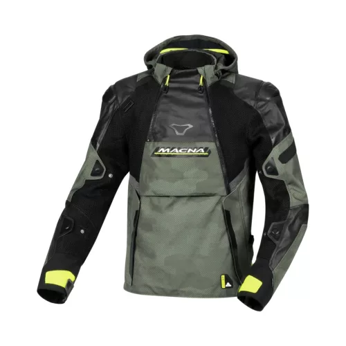 Geacă textil sport/touring impermeabilă Macna Bradical verde/galben fluo