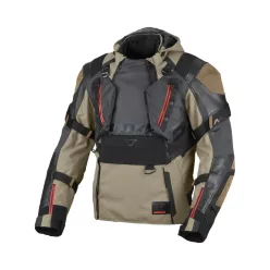   Geacă textil impermeabilă touring/adventure Macna Tryton Night Eye™ taupe/negru