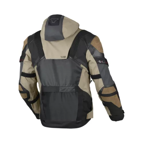 Geacă textil impermeabilă touring/adventure Macna Tryton Night Eye™ taupe/negru